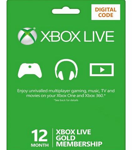 Microsoft Xbox LIVE 12 Month Gold Membership (Xbox One/360) [Online Game Code]